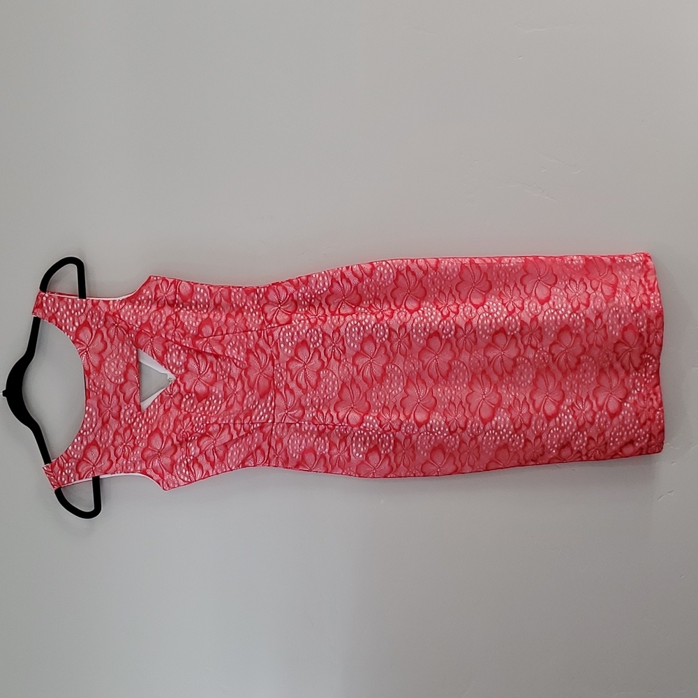 Bettie Page pencil dres small red coral-ish